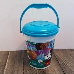 Disney Parks Souvenir Popcorn Plastic Bucket Blue Mickey Mouse Food